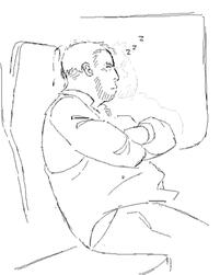 digital sketch of a guy on the train