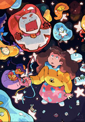 bee and puppycat: lazy in space zine piece