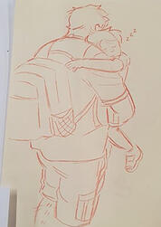 pencil sketch of my nephew asleep