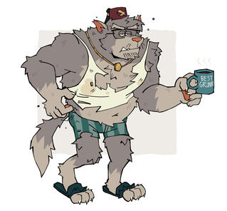 grunklewolf (stanley pines from Gravity Falls (but as a werewolf))